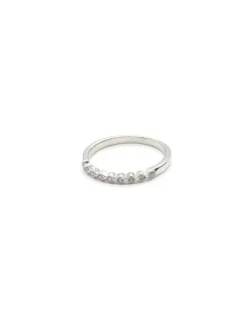 Fashion Anillo 9 circonitas en fila rombos plata Anillos De Plata|Anillos
