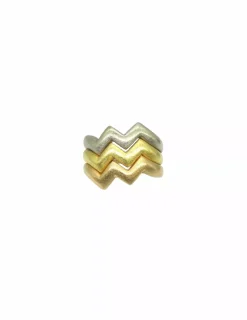 Hot Anillo 3 oros forma zig zag oro 18k - T.13 Anillos De Oro|Anillos