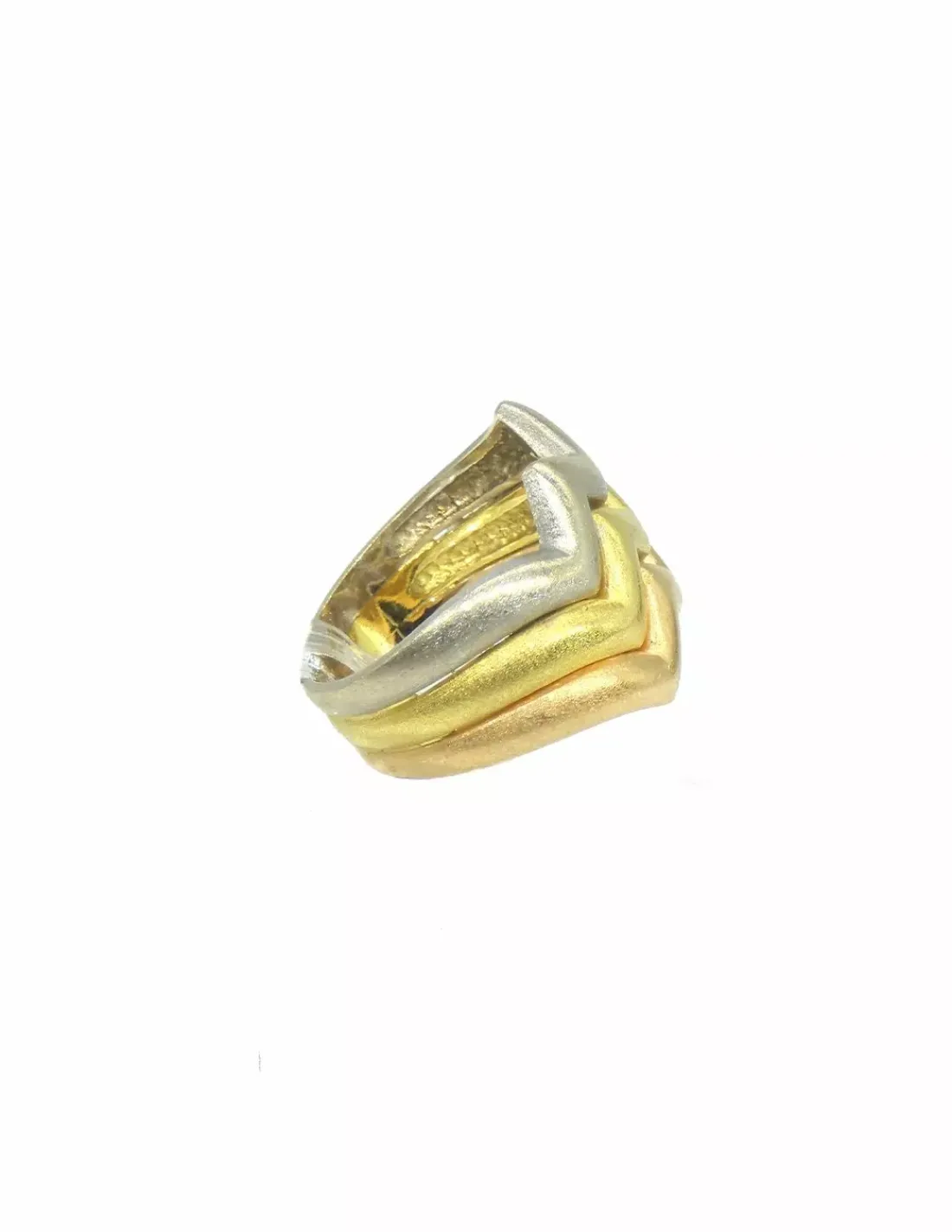 Hot Anillo 3 oros forma zig zag oro 18k - T.13 Anillos De Oro|Anillos