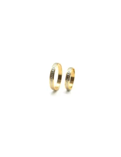 Cheap Anillo alianza estrellada oro bicolor 18k - 4mm. Alianzas De Oro|Anillos De Oro