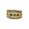 Flash Sale Anillo bicolor piedras de colores oro 18k - T.17 Anillos De Oro|Anillos