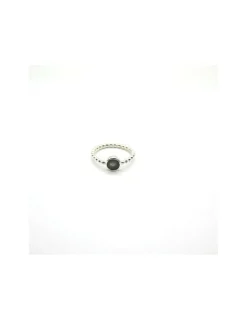 Fashion Anillo bolitas y piedra redonda natural plata 925 Anillos De Plata|Anillos