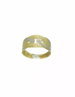 Cheap Anillo calado enlazado bicolor 18k - T.17 Anillos De Oro|Anillos
