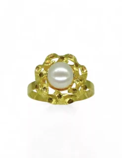 New Anillo calado perla oro 18k - T.17 Anillos De Oro|Anillos