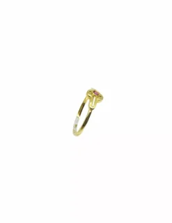 Clearance Anillo centro circonita roja oro 18k - T.12 Anillos De Oro|Anillos