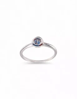 Clearance Anillo chatón circonita oro blanco 18k - T.10 Anillos De Oro Blanco|Anillos De Oro