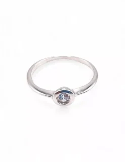 Clearance Anillo chatón circonita oro blanco 18k - T.10 Anillos De Oro Blanco|Anillos De Oro