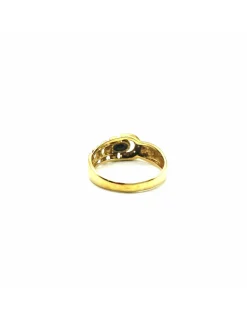 Clearance Anillo cinturón piedra negra y circonitas oro 18k - T.21 Anillos De Oro|Anillos