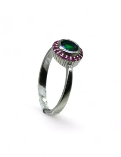 Flash Sale Anillo circonita esmeralda bocel circonitas rubí plata 925 Anillos De Plata|Anillos