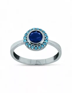 Best Anillo circonita zafiro bocel aguamarina plata 925 Anillos De Plata|Anillos