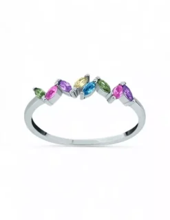 Sale Anillo circonitas colores pata 925 rodio Anillos De Oro|Anillos
