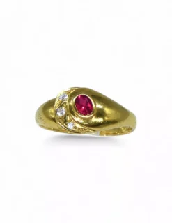 Store Anillo circonitas labrado oro 18k - T.12 Anillos De Oro|Anillos