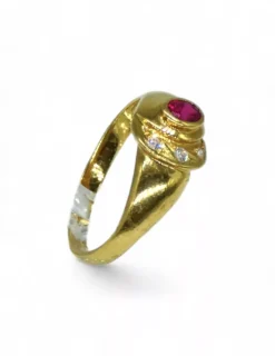 Store Anillo circonitas labrado oro 18k - T.12 Anillos De Oro|Anillos