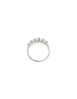 Sale Anillo circonitas marquesa verde circonitas blancas plata - T.13 Anillos De Plata|Anillos