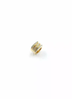 Hot Anillo circonitas oro 18k - T.19 Anillos De Oro|Anillos