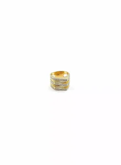 Hot Anillo circonitas oro 18k - T.19 Anillos De Oro|Anillos