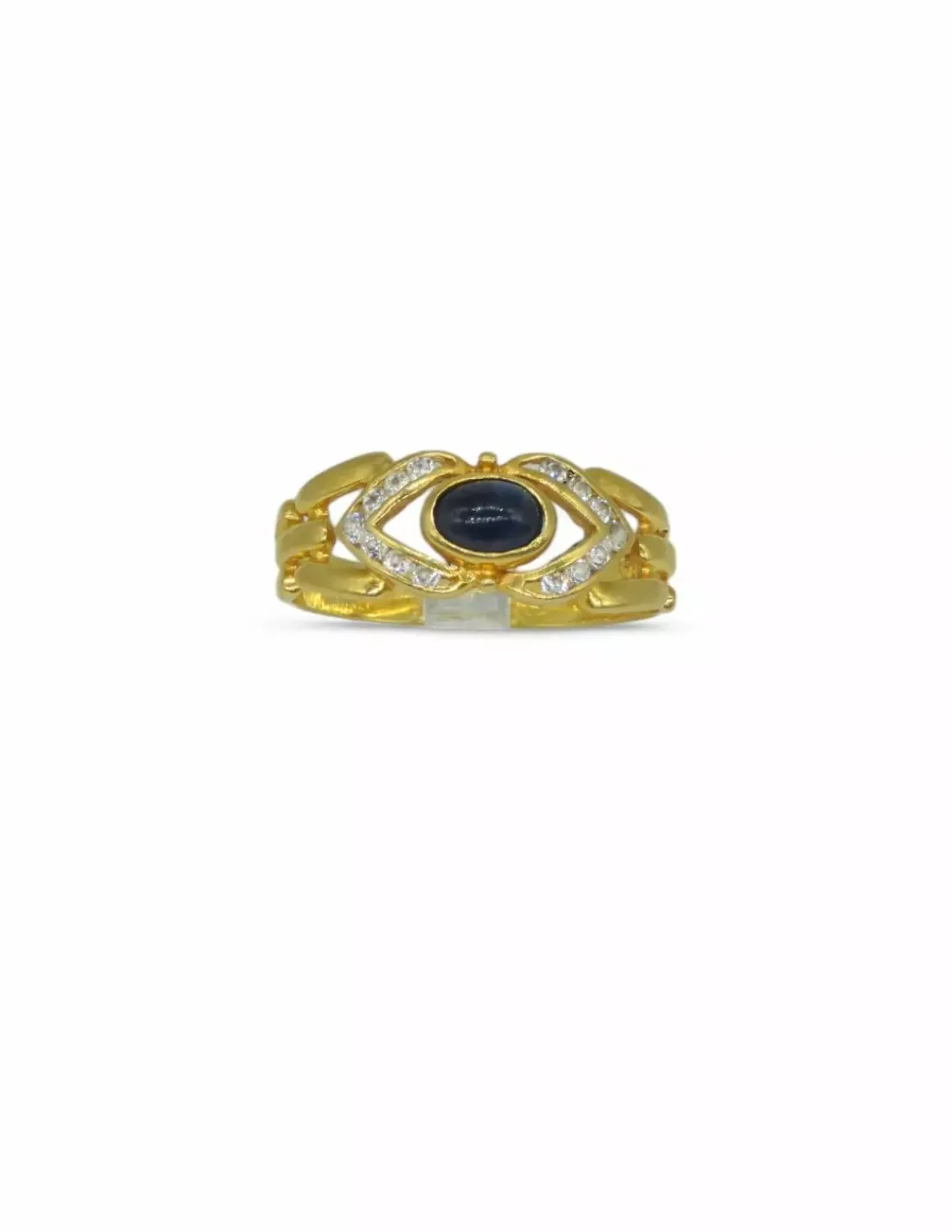 Cheap Anillo circonitas y piedra negra oro 18k - T.18 Anillos De Oro|Anillos