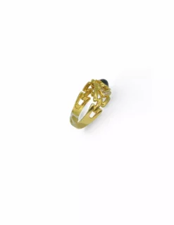 Cheap Anillo circonitas y piedra negra oro 18k - T.18 Anillos De Oro|Anillos