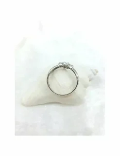 Outlet Anillo con 4 circonitas oro blanco 18k - T.17 Anillos De Oro Blanco|Anillos De Oro