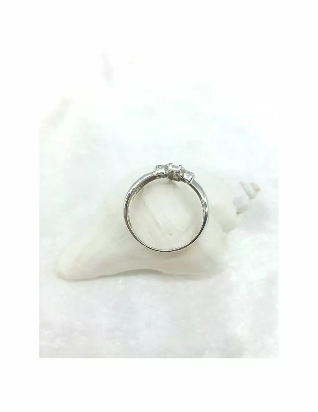 Outlet Anillo con 4 circonitas oro blanco 18k - T.17 Anillos De Oro Blanco|Anillos De Oro