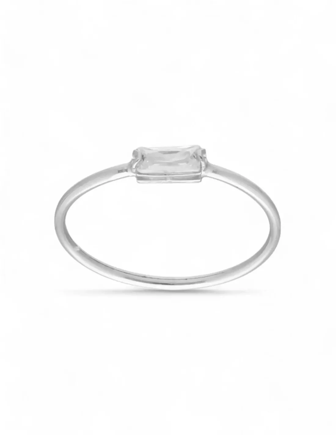 Discount Anillo con circonita baguette 4 garras plata 925 - T.9 Anillos De Plata|Anillos