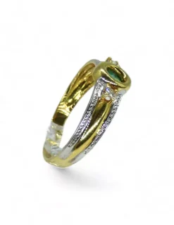 Shop Anillo con piedra oval oro bicolor 18k - T.15 Anillos De Oro|Anillos