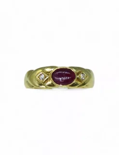 Cheap Anillo con piedra roja oro 18k - T.14 Anillos De Oro|Anillos