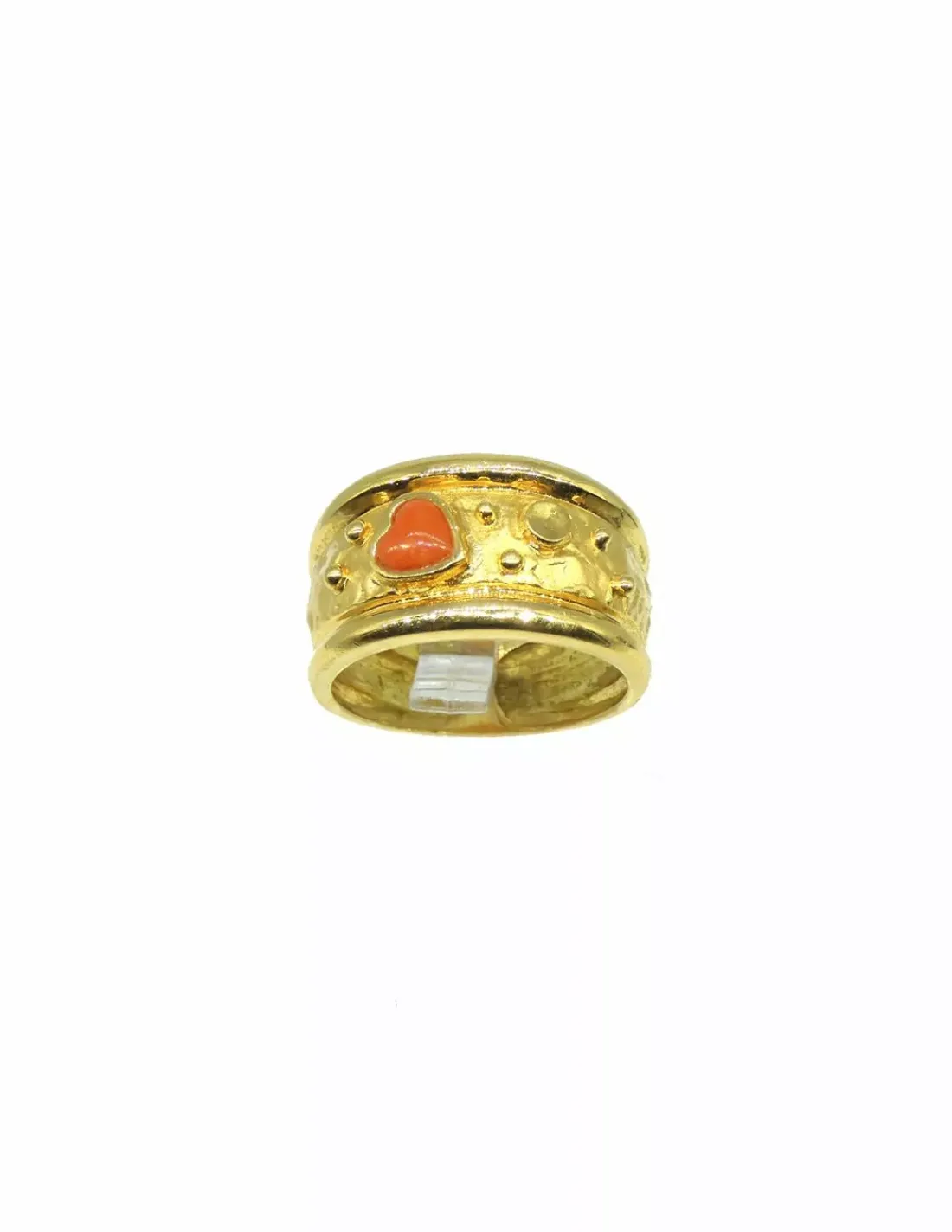 Discount Anillo corazón coral oro 18k - T.16 Anillos De Oro|Anillos
