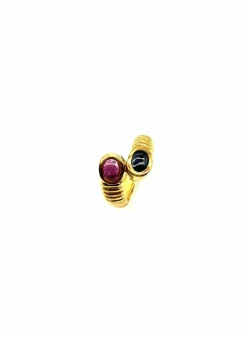 Cheap Anillo cruzado rubí y zafiro oro 18k - T.13 Anillos De Oro|Anillos