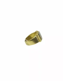 Sale Anillo cuadrado bicolor oro 18k - T.14 Anillos De Oro|Anillos