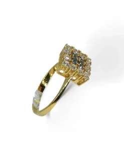 Cheap Anillo cuadrado circonitas blancas y azules oro 18k - T.15 Anillos De Oro|Anillos