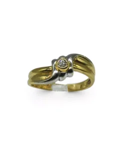 Hot Anillo diamante chatón oro bicolor 18k - T.16 Anillos Con Brillantes|Anillos De Oro