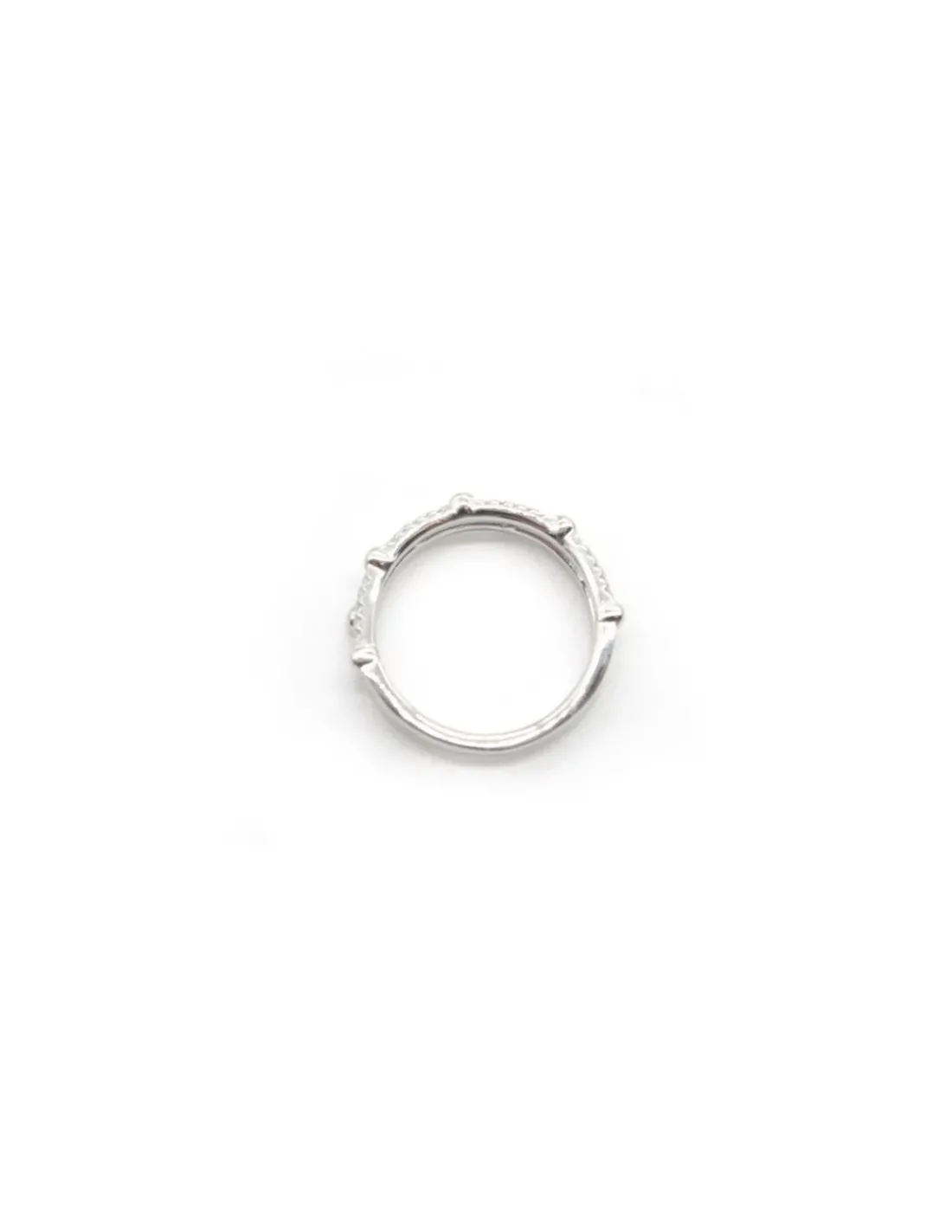 New Anillo dos bandas separadas circonitas y bolitas plata Anillos De Plata|Anillos