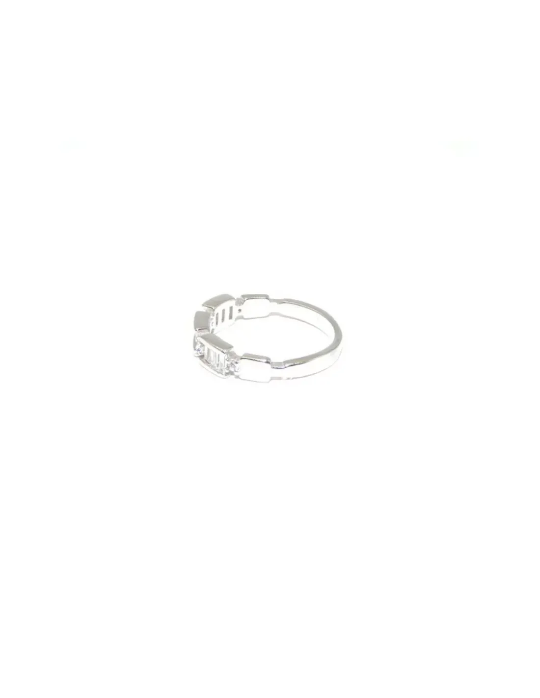 Cheap Anillo en tres monturas circonitas baguette plata Anillos De Plata|Anillos