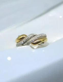 New Anillo entrelazado con diamantes oro bicolor 18k - T.15 Anillos Con Brillantes|Anillos De Oro