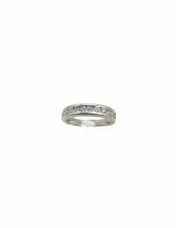 Outlet Anillo fila de diamantes oro blanco 18k - T.10 Anillos Con Brillantes|Anillos De Oro Blanco