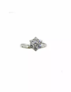 Cheap Anillo flor circonitas oro blanco 18k - T.11 Anillos De Oro Blanco|Anillos