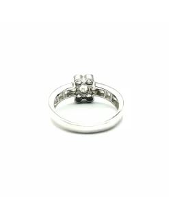 Online Anillo flor circonitas oro blanco 18k - T.13 Anillos De Oro|Anillos