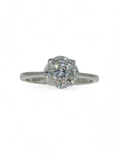 Clearance Anillo flor con diamantes oro blanco 18k - T.13 Anillos Con Brillantes|Anillos De Oro