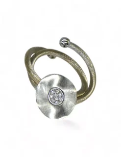 Best Sale Anillo flor con puntas de diamantes oro blanco 18k - T 17 Anillos Con Brillantes|Anillos De Oro