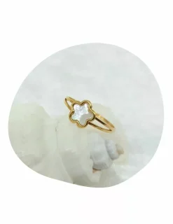 Outlet Anillo forma flor nácar oro 18k - T.14 Anillos De Oro|Anillos