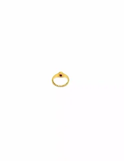 Sale Anillo gallonado con piedra roja oro 18k- T.9 Anillos De Oro|Anillos