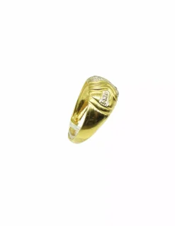 Sale Anillo líneas y decoración en oro bicolor 18k - T.14 Anillos De Oro|Anillos