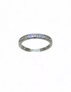 Store Anillo media alianza carril circonitas plata 925 Anillos De Oro|Anillos