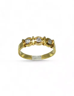 Fashion Anillo motivo con tres circonitas oro 18k - T.14 Anillos De Oro|Anillos