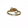 Discount Anillo ondas perla y circonita oro 18k - T.12 Anillos De Oro|Anillos