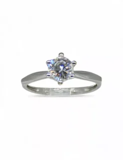 Flash Sale Anillo oro blanco con circonita 18k -T.11 Anillos De Oro|Anillos