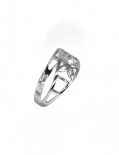 Sale Anillo oro blanco dos flores huecas 18k -T.15 Anillos De Oro Blanco|Anillos De Oro