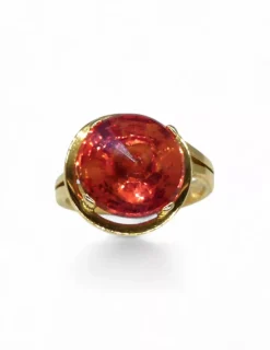 Outlet Anillo ovalado con piedra oro 18k - T.14 Anillos De Oro|Anillos