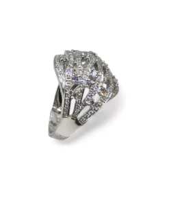 Online Anillo panel con diamantes oro blanco 18k - T.13 Anillos Con Brillantes|Anillos De Oro Blanco